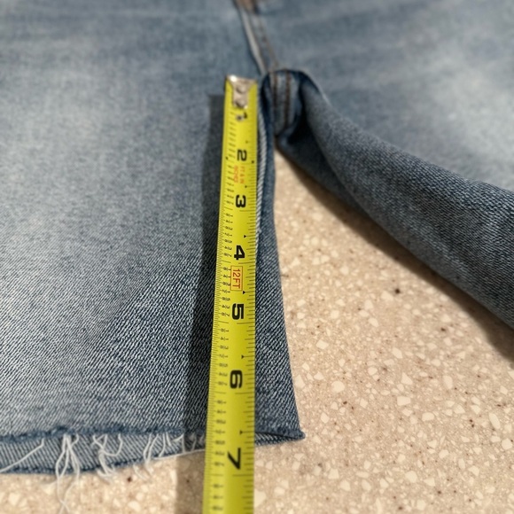 Free People Cut Out Jorts Shorts Blue Button Fly Pacific Blue Wash Size 26 NWT - Picture 7 of 12